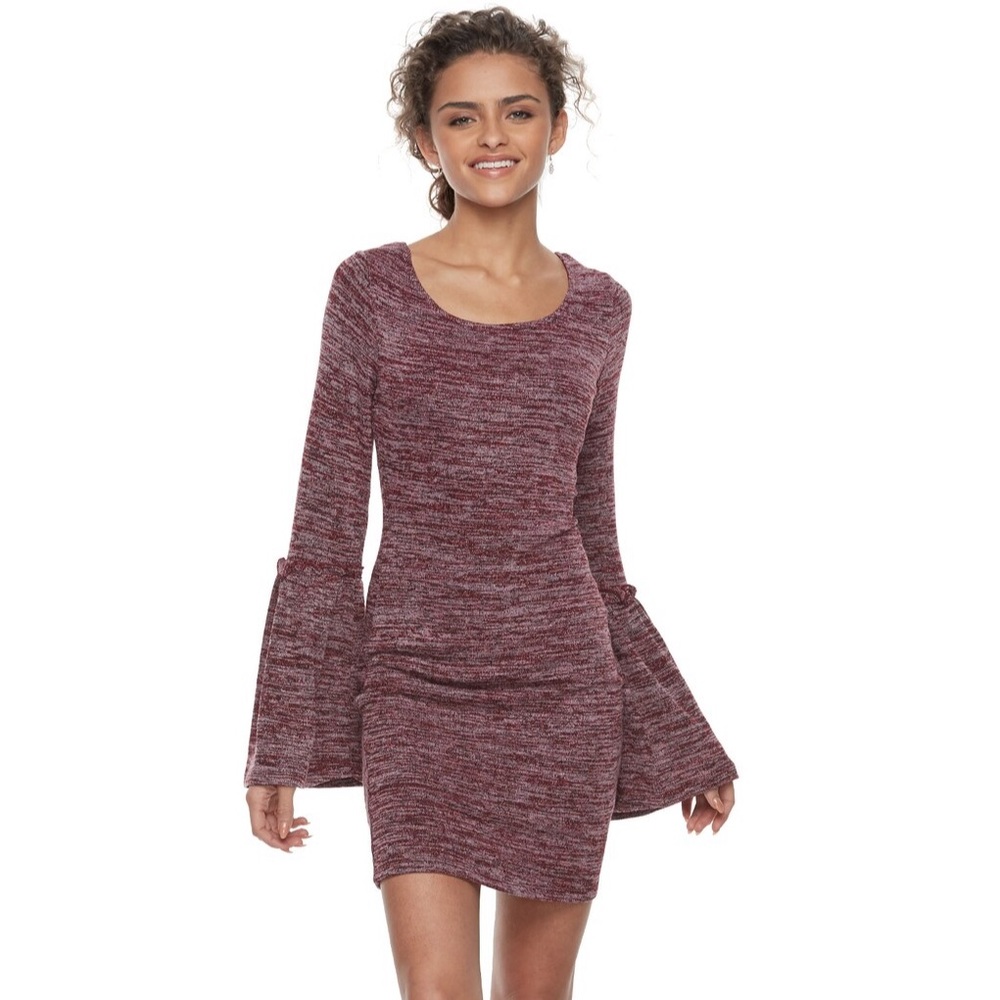 Bodycon dress with bell sleeves